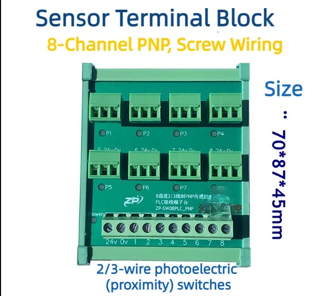 8 12 Channels 2 3-wire NPN PNP Sensor Terminal Block PLC Wiring Photoelectric Proximity Switch Sensor