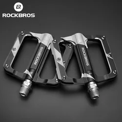 ROCKBROS-초경량 간편한 알루미늄 합금 베어링 자전거 페달, 넓은 미끄럼 방지, 안정적인 견고한 자전거 액세서리