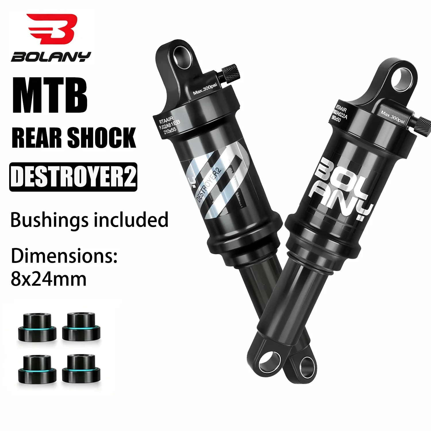 bolany-mtb-rear-shock-full-suspension-mountain-bike-shock-absorber-165-190-210mm-lightweighting-rear-suspension-bicycle-parts