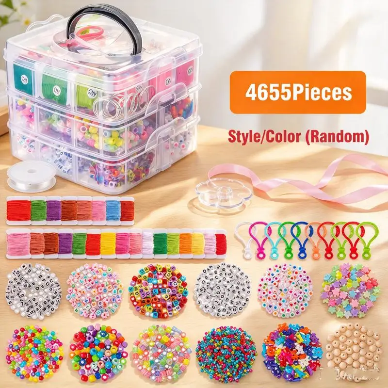 DIY Jewelry Bracelet Bead Stringing Kit Toys Handmade Bracelet Materials Set Necklaces Earrings Arts Handicraft Christmas Gifts