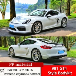 981 Bodykit w stylu GT4 dla 2013 do 2015 Porsche cayman/boxster modyfikacja tajwan-podkład tworzywo PP przedniego zderzaka tylna warga