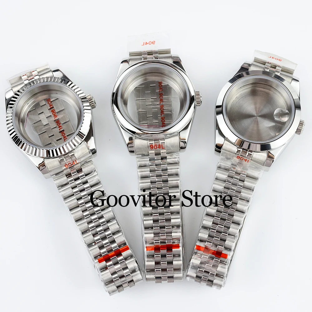 36mm/39mm NH35 case and jubilee bracelet For datejust NH35 NH36 Movement 28.5mm dial Stainless Steel Sapphire Glass watch case