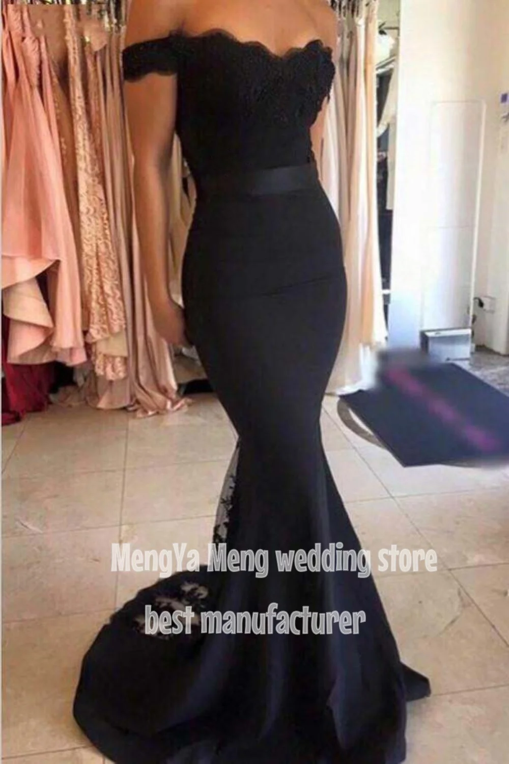 

ZHUISHU Elegant Mermaid Women Evening Dresses Satin Appliques Beading Court Train Prom Party Gowns vestidos de fiesta Customized