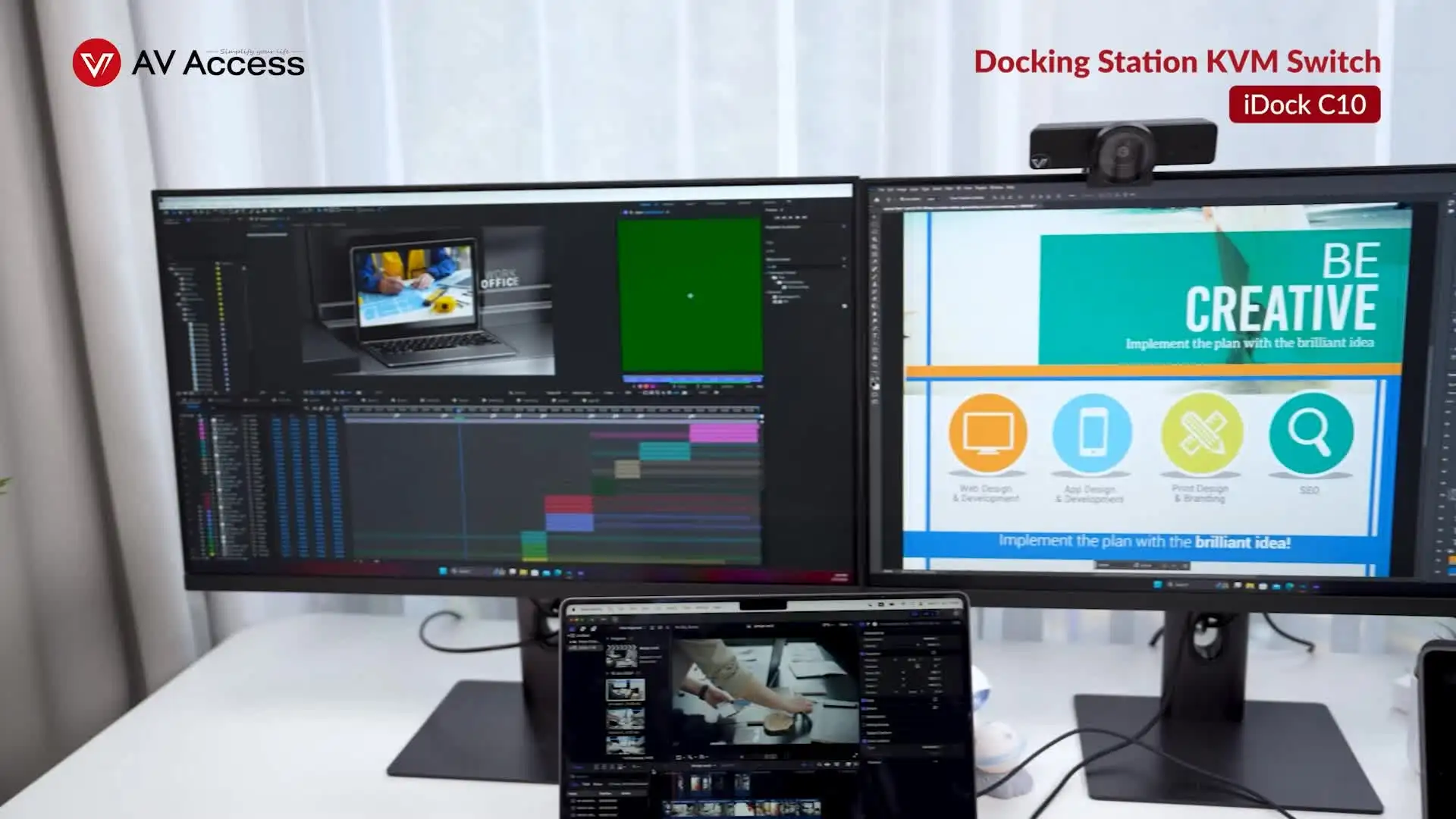 AVアクセス iDock-C10 KVMスイッチ 4K@60Hz デュアルモニター対応