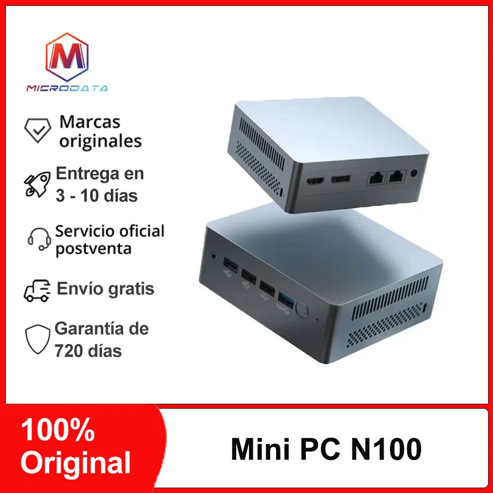 MicroData Mini PC N100 8GB 256GB,16G 512G, Intel 12th Generation 4 Cores Dual Display 4K Output DDR5 WIFI 2.4G/5G BT4.2 PC Gamer