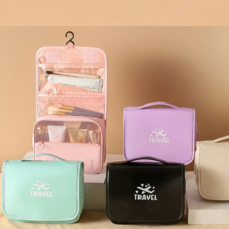 

Cosmetic Bag Portable Toiletry Washbag with Hanging Hook Waterproof Female Bathroom Storage Makeup Case Large Capacity Handbag