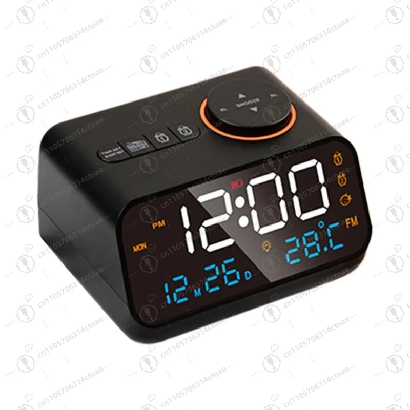 

1PC Digital Alarm Clock with FM Radio Bluetooth Speaker Dual USB Charging Ports Temperature Detection Snooze