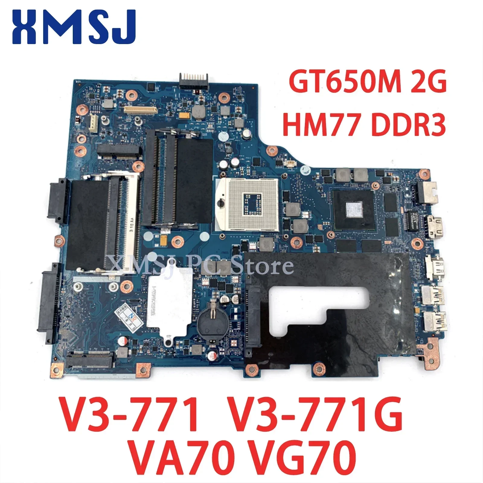 

XMSJ For Acer Aspire V3-771 V3-771G Laptop Motherboard GT650M 2G HM77 DDR3 NB.M0S11.001 VA70 VG70 MAIN BOARD 100% Work