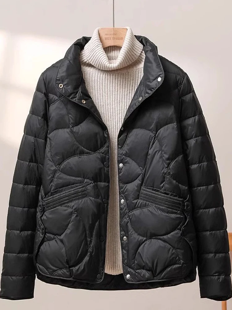 Women's Short Lightweight Cotton Jacket Warm Fashionable Versatile Inner  Coat Spring Autumn Winter Seasonal Wear