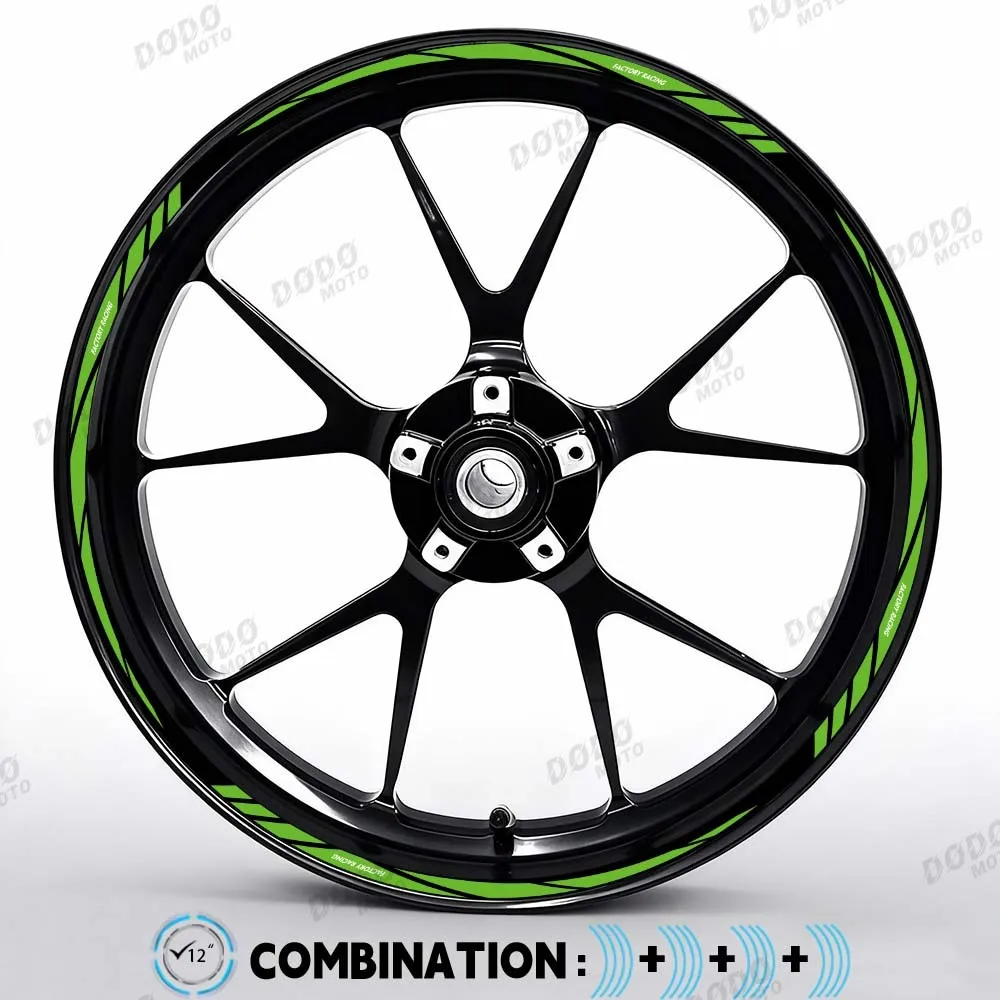 10-18 Zoll Motorrad-Felgen-Außendekor Zubehör Reflektierender Aufkleber Reifen-Innenring PVC Wasserdichter Aufkleber