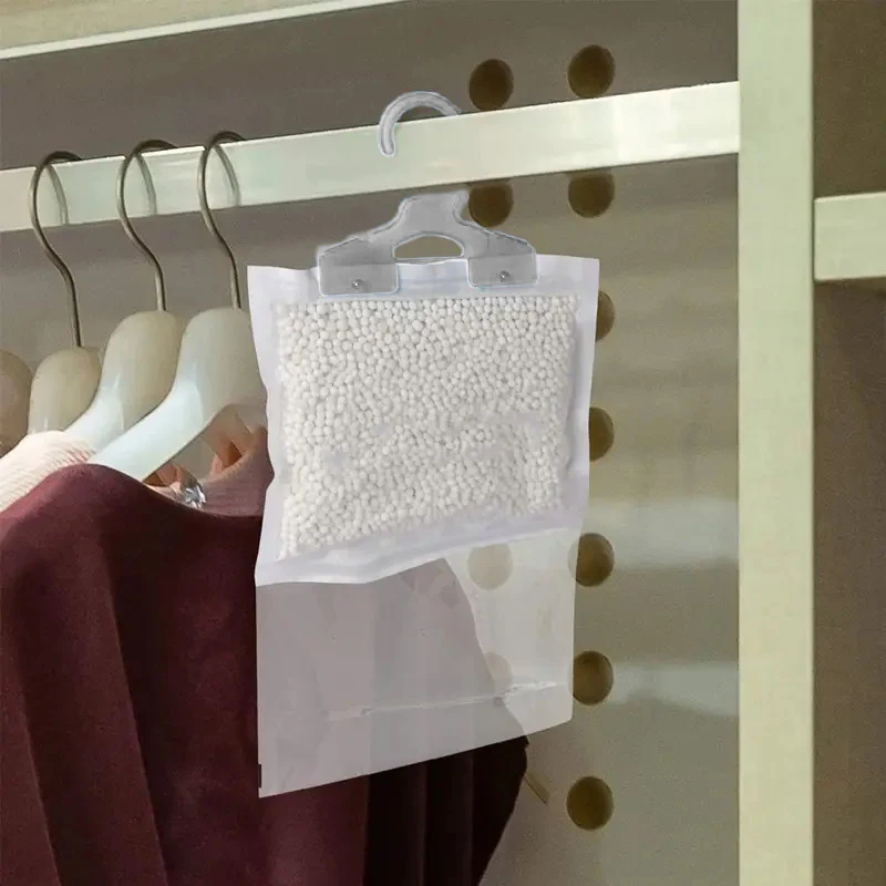 1-10PCS Reusable Moisture Absorber Bags Empty Bag With Hook Hanging Dehumidifier Bags For Room Wardrobe, Bathroom, Basement