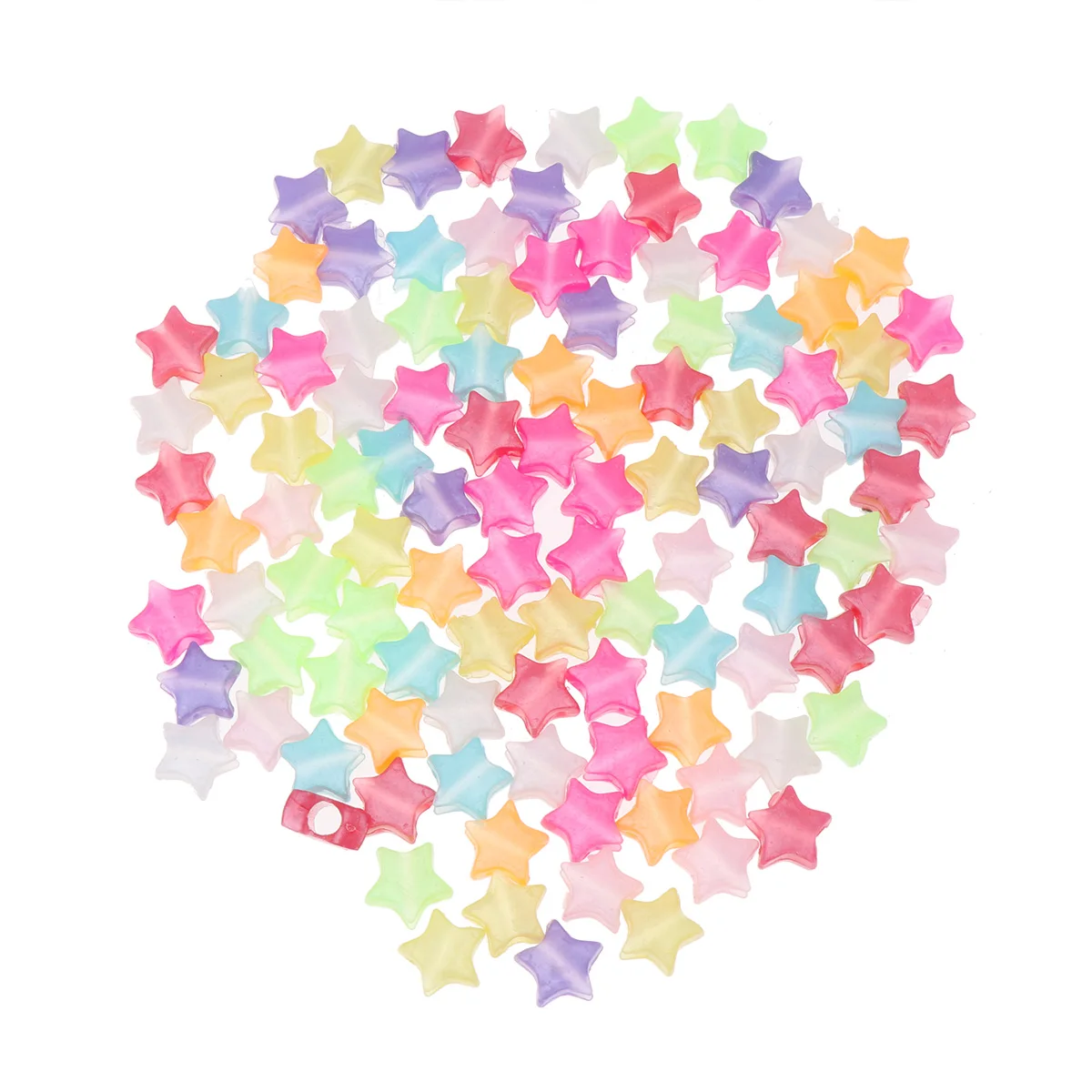 

200pcs Star Shaped Beads Diy Bracelet Jewelry Craft Accessories For Kids Girls Mixed Colors Creative Necklace Dress Decoration