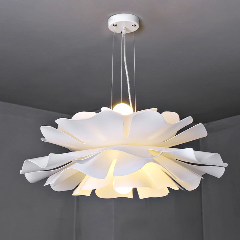 

Modern Nordic Style Flower Pendant Light For Living Room Dining Room Kitchen Bedroom Pendant Lamp White Design Suspension Light