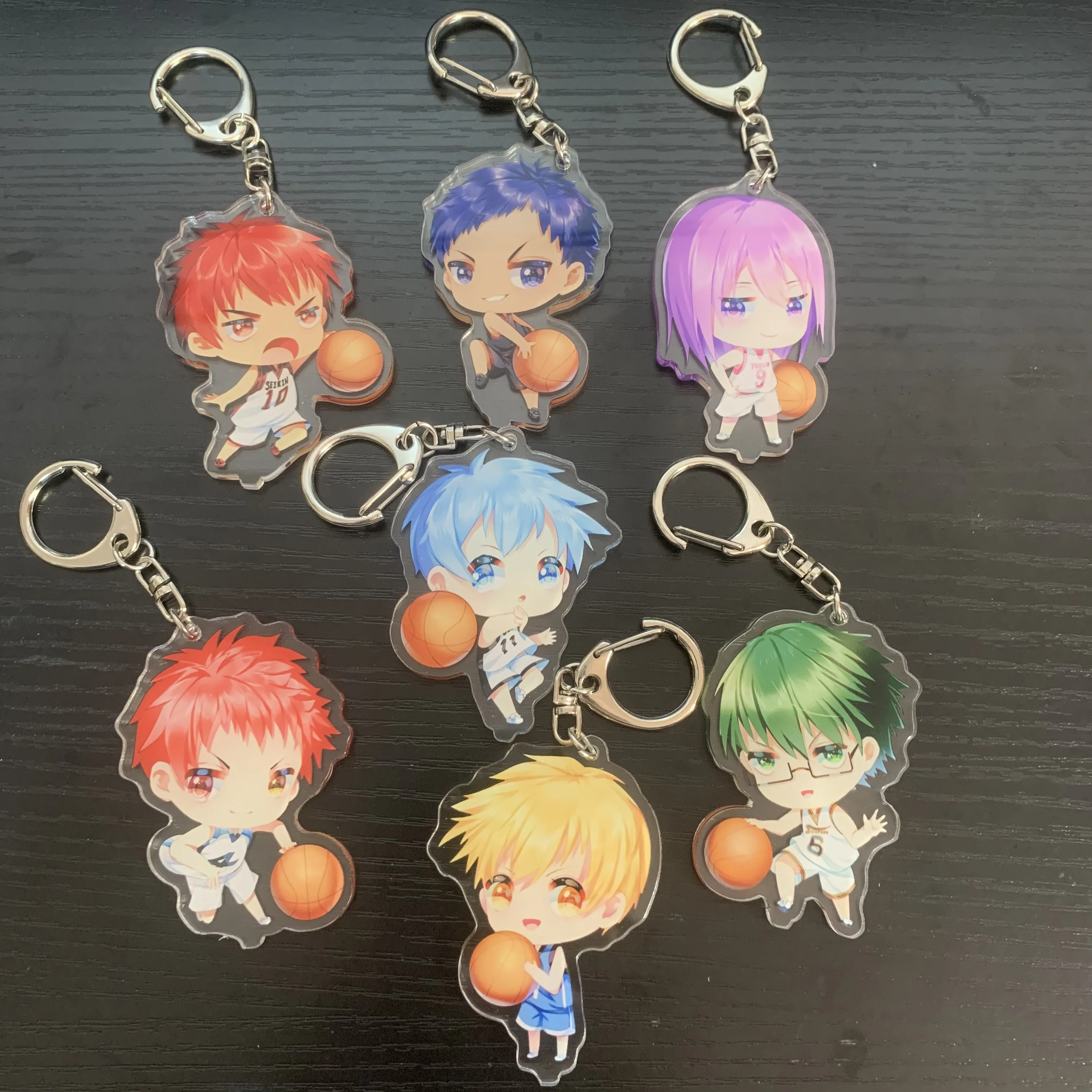 6CM Anime Kuroko's Basketball Figure Aomine Daiki Murasakibara Atsushi Kuroko Tetsuya Cute Cosplay Acrylic Keychains Fans Gifts