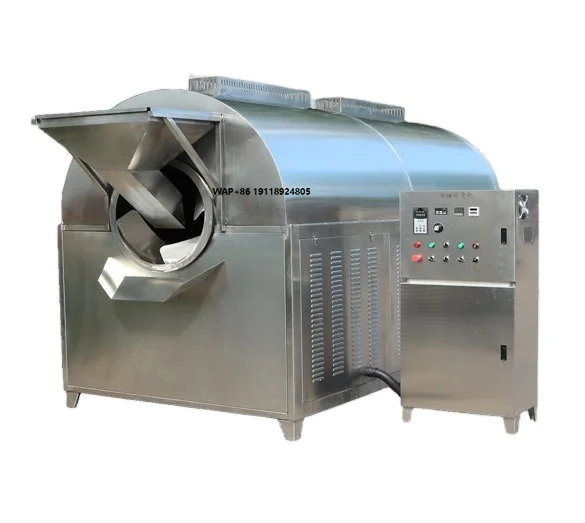 OEM Commercial Drum Rotary Peanut Rice Nuts Cooking and Frying Machine Seeds Roaster Provided SUS 304 Soybean Roasting Machine