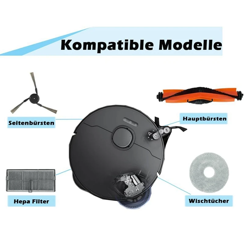 AB43-para Dreame X40 Ultra completo, S30 Pro Ultra Robot aspirador Cepillo Lateral principal filtros HEPA paño de mopa bolsas de polvo