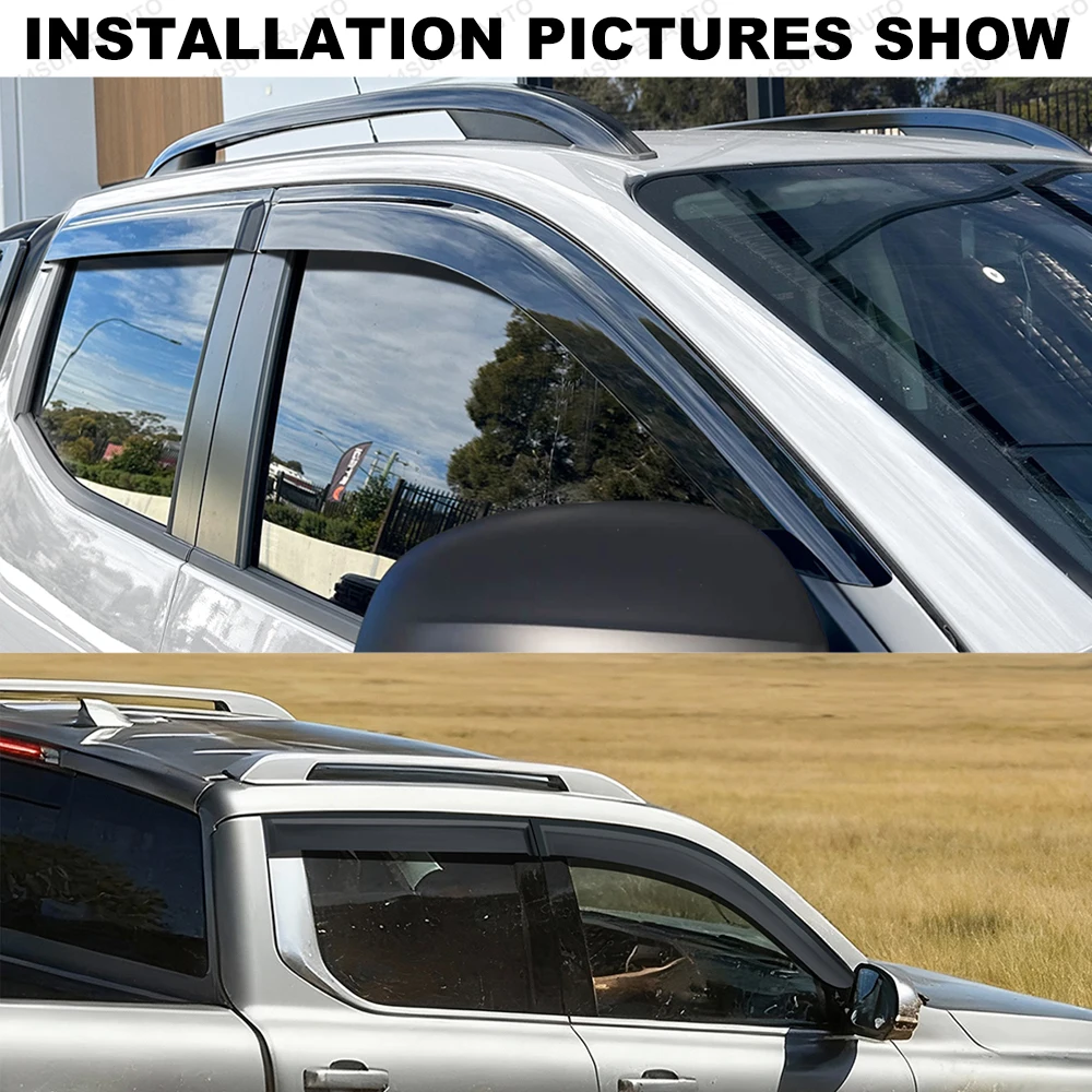 Window Visor Deflectors Weathershield For GWM Cannon Alpha 2024+ Smoked Black Wind Rain Sun Guards 4X4 Car Styling Accessories