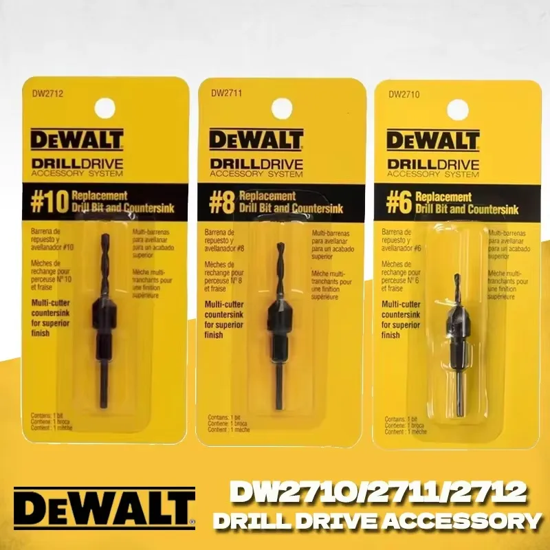 

DEWALT 6/8/10 Countersink Drill Bit Set, 3-Piece #6 #8 #10 Self-Centering Pilot Bits for Wood Drilling, Power Tool Accessory
