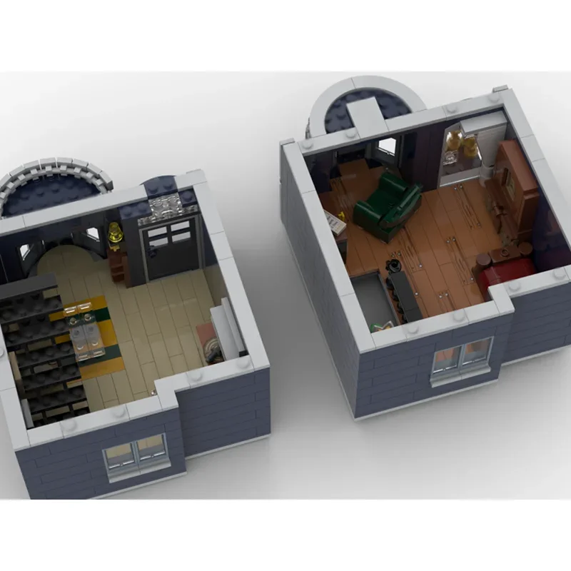 Moc اللبنات الفيكتوري تاون هاوس التكنولوجيا وحدات الطوب نموذج هدايا عيد الميلاد اللعب DIY مجموعات الجمعية