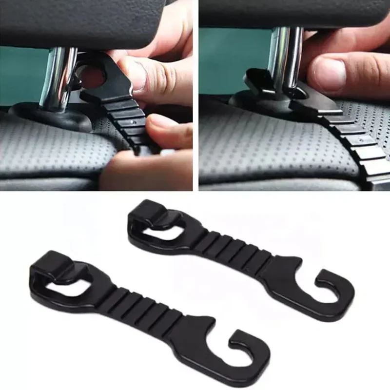 2/4/6PCS Car Seat Back Hook Adjustable Hanging Hook Portable Fastener Clip Seat Hanger Bag Organizer Holder Vehicle Hook