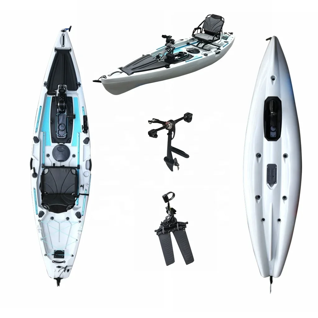 For Vicking 12' Foot pedal drive kayak sit on top fishing motorized kayak with rudder,accept custom color and logo