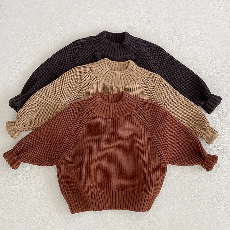 Baby Knit Sweater Cotton Long Sleeve Pullover Newborn Infant Toddler Fall Winter Top Clothes Hollowed Out Sweater Bottoming