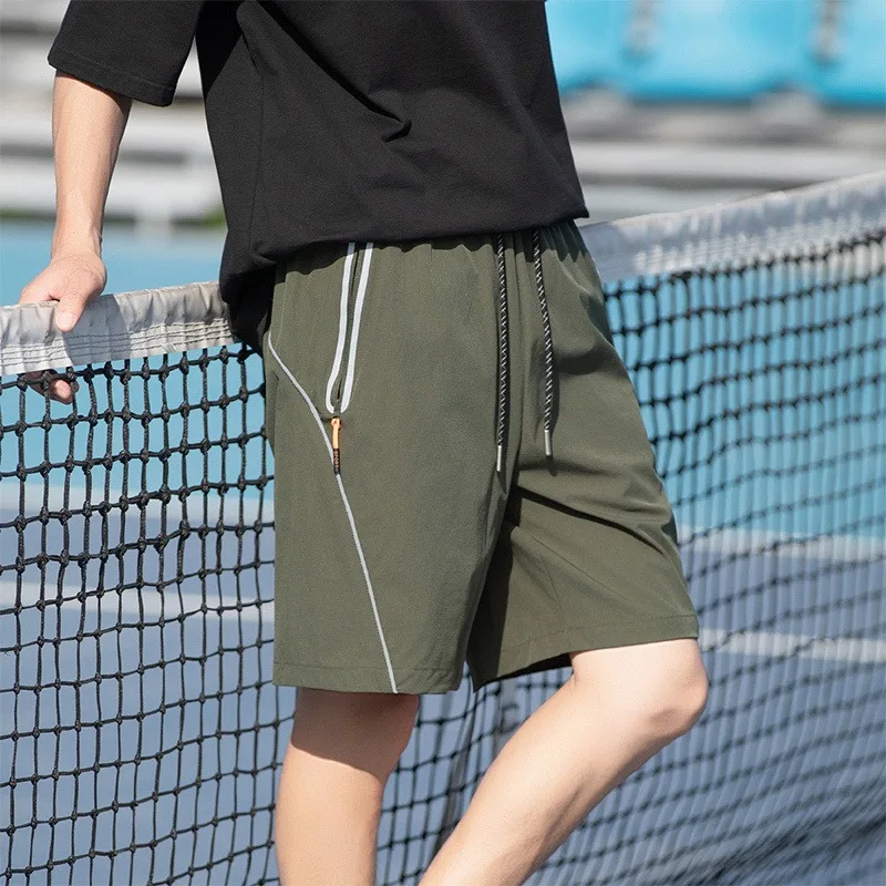 

Men Outdoor Sports Shorts Loose Casual Three Proofing Cool Quick Dry Elastic Waist Five Points Pants For Daily Commute