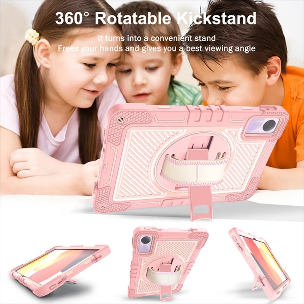 

Tablet Case for Xiaomi Redmi Pad SE 11.0 inches Shockproof Kids Protective Cover with 360° Rotating Stand Wrist Shoulder Strap
