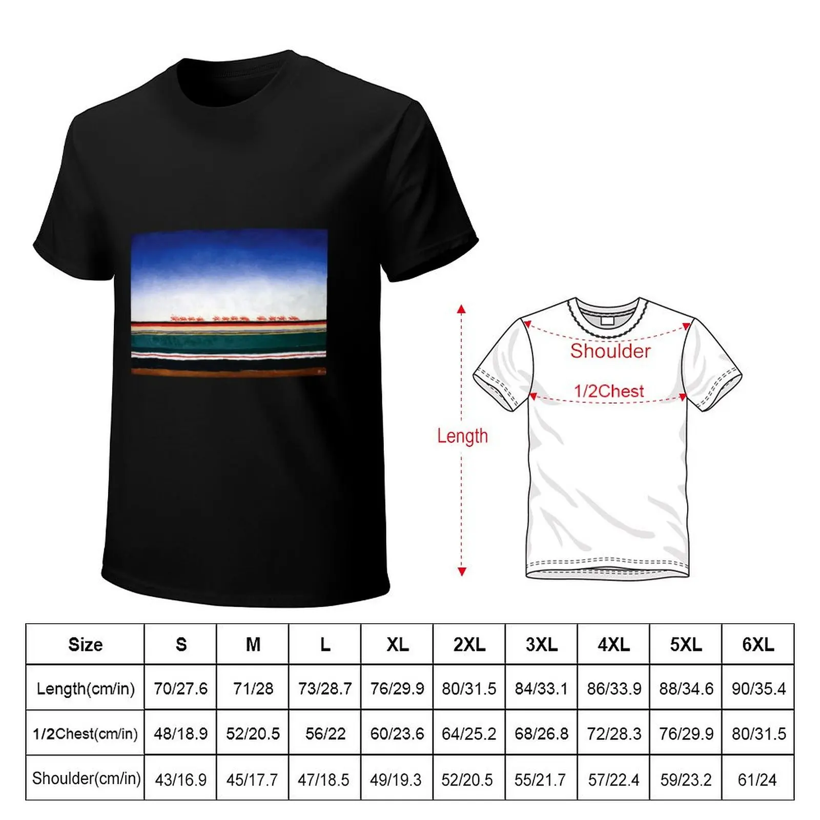 HD - Red Cavalry Riding, by Kazimir Severinovich Malevich 1932 High Definition T-Shirt Classic Graphic Short Sleeve Top