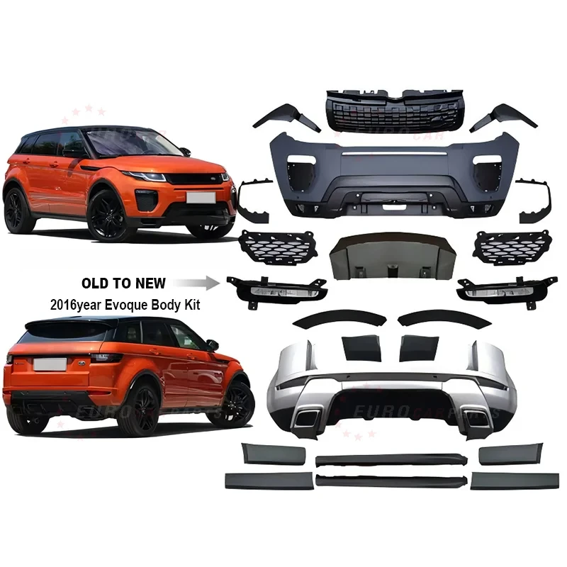 

Old to New Body Kit Fit For Range Rover 2010 Year Evoque Facelift Upgrade to 2016 Year Evoque Dynamic