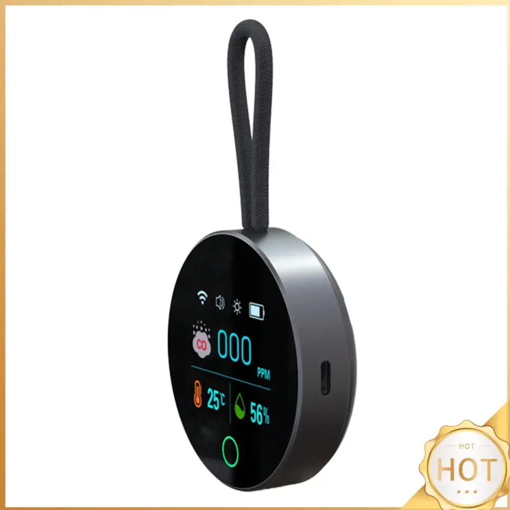 

3 In 1 Carbon Monoxide Detector Rechargeable CO Detector Alarm Temp Humidity Sensor CO Temperature Humidity Detector for Travel