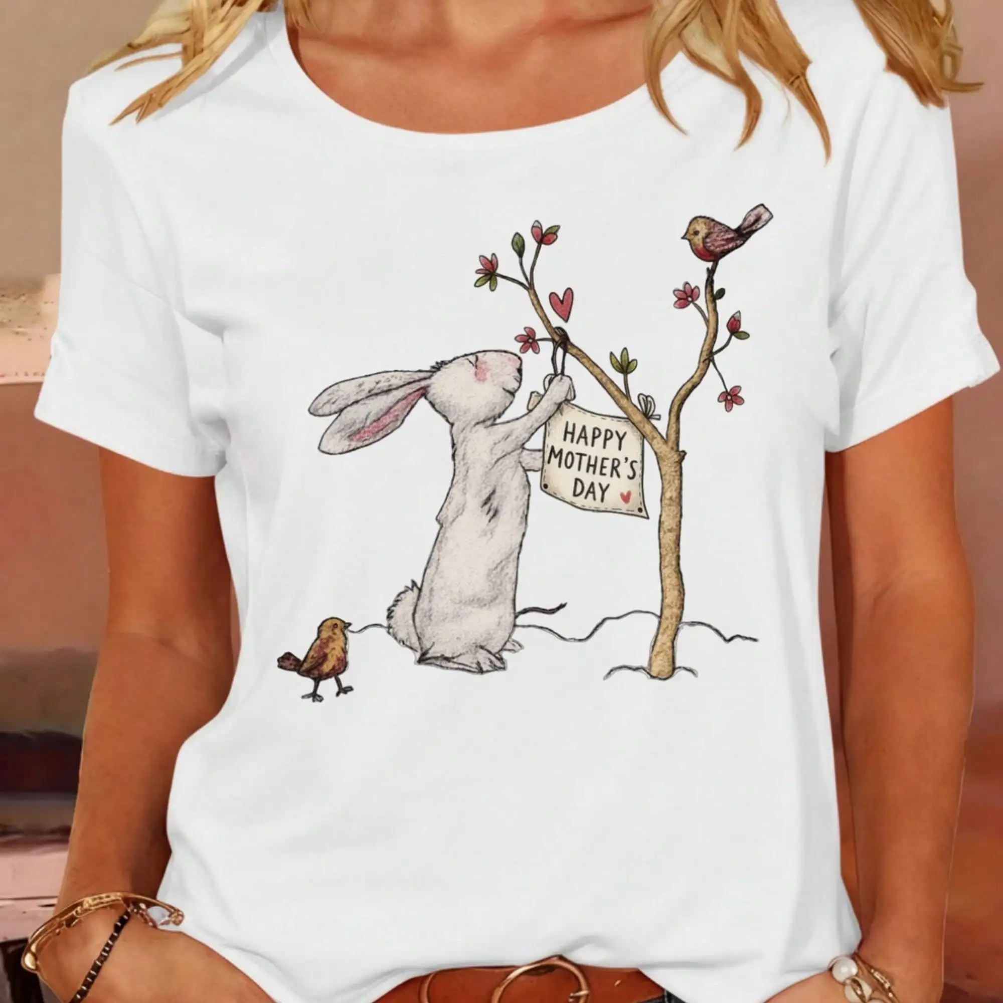 Women's Summer Short Sleeved T-Shirt, Breathable Round Neck Casual Shirt Top, Daily Wear Style, Machine Washed And Iron Free Basic T-Shirt