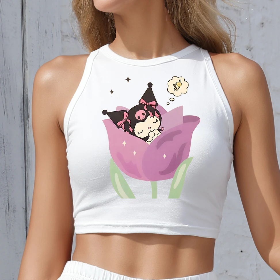 

KUROMI SHOUJO CLOTHES off shoulder crop top summer Y2K SUMMER KUROMI SHOUJO CLOTHES off shoulder crop top