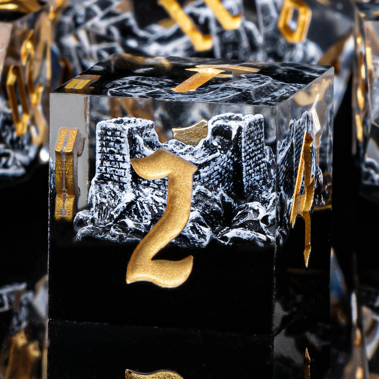 

DND Sharp Edged Dice Set D&D, Resin Polyhedral Role Playing Dice for Dungeon and Dragons D and D RPG Dice D20 D12 D10 D8 D6