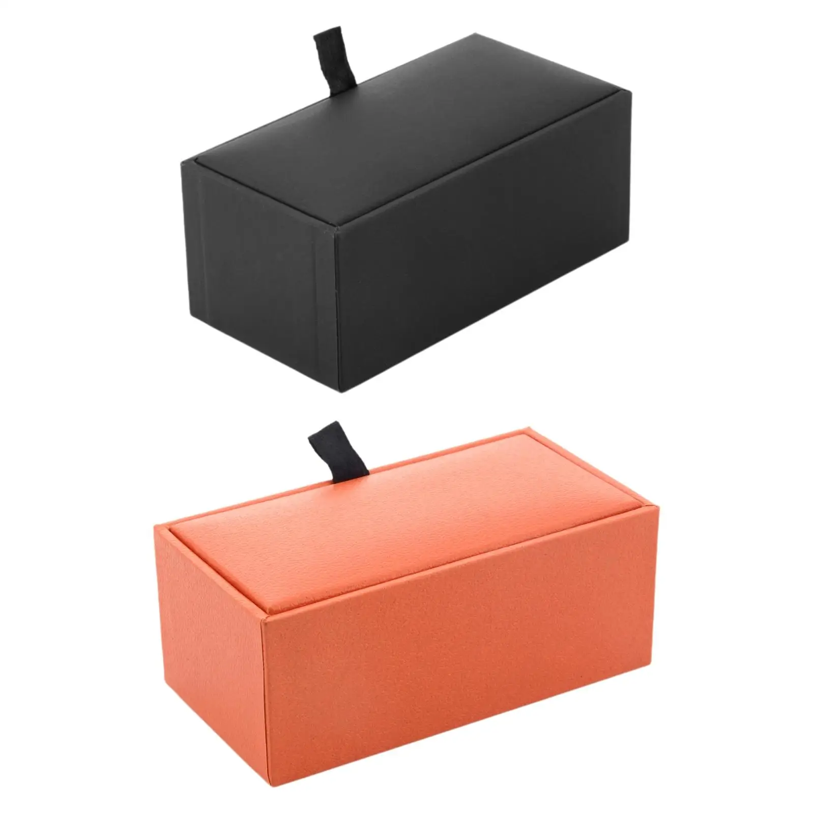 Cufflinks Case PU Leather Small Jewelry Organizer Portable Storage Box for Mens Shirt Accessories Display