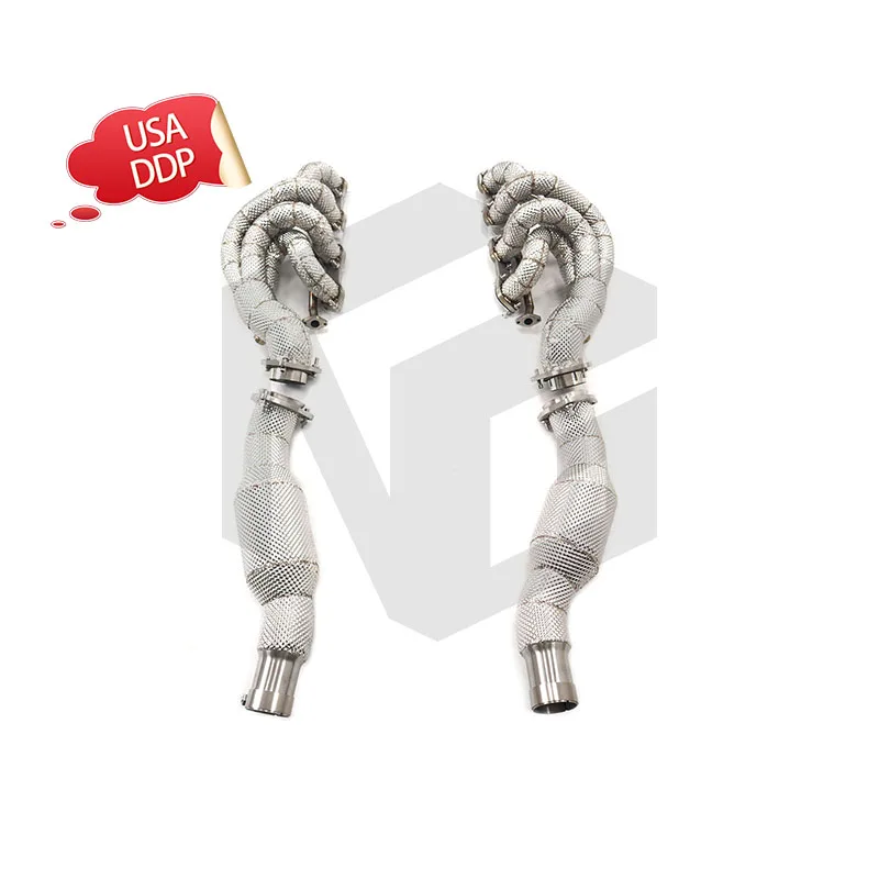 

ING full Exhaust Manifold+downpipe Ss304 with Header Heat Shield Performance System for Ferrari F430 SCuderia V8 4.3L