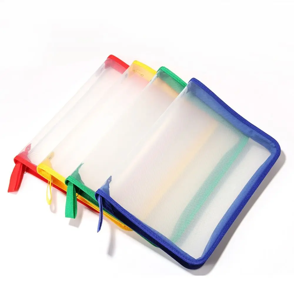 Student Homework Storage Bags Zipper Pocket Textbook Test Paper Folder Zipper Storage Bag File Bag Folders Paper Organizer