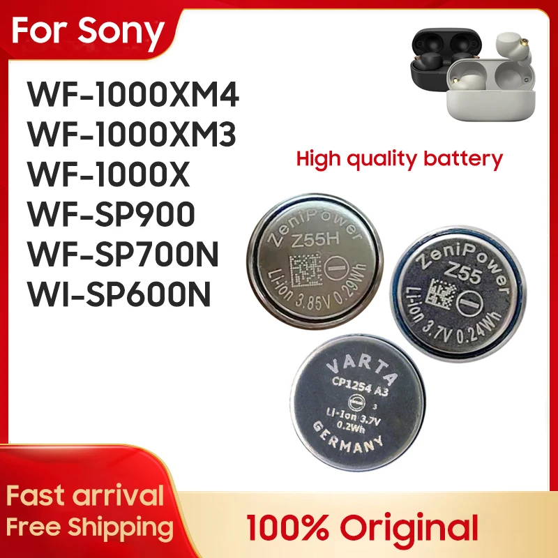 

New Original Battery for Sony WF-1000XM4,WF-1000XM3,WF-1000X,WF-SP900,TWS Earphone Batteria Z55H 3.7~3.85V 70mAh Z55 CP1254 A3