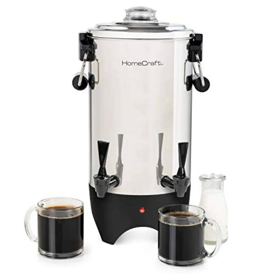Coffee Urn and Hot Beverage Dispenser with Dripless Faucet Quick-Brewing Stainless Steel