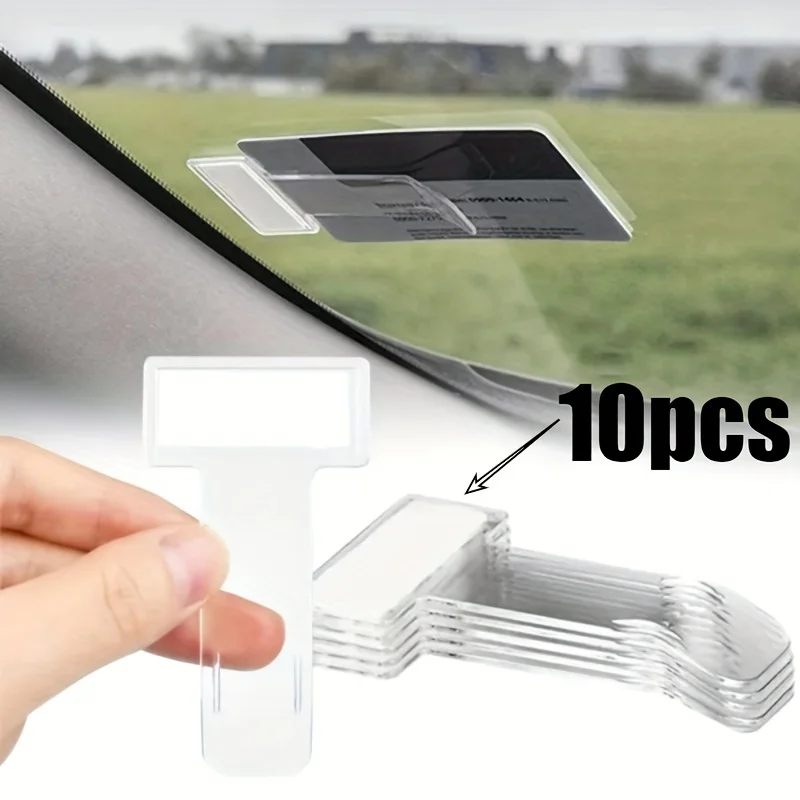 10 transparent silicone car windshield ticket holders! Suitable for various cars | Durable parking permit and ticket storage box