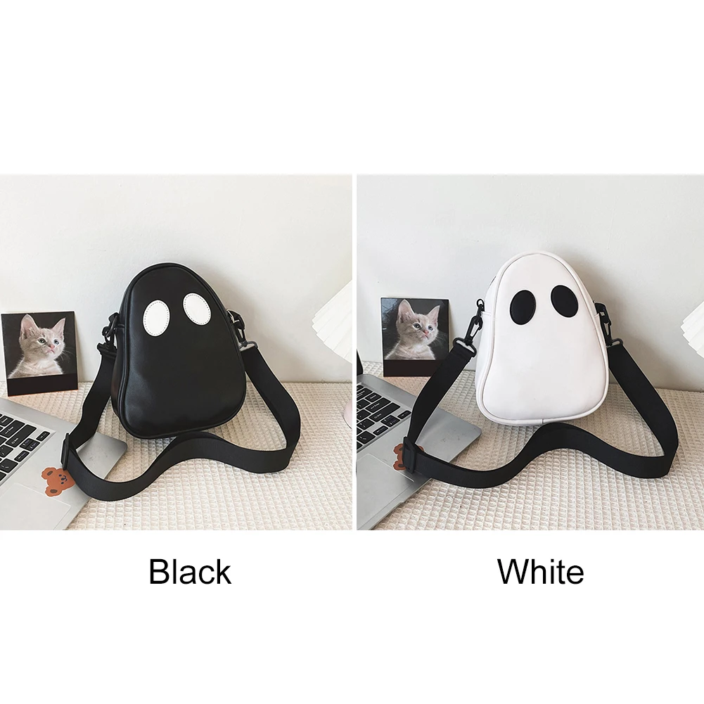 حقيبة كتف جلدية مضحكة من Ghost، حقائب يد جميلة وممتعة على شكل شيطان، حقيبة يد صغيرة محمولة كاجوال للشارع اليومي #4