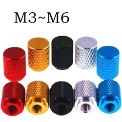 2 Pcs Anodized Aluminum Knurled M3 M4 M5 M6 Knurled Thumb Nuts Blind Hole Hand Tighten Adjustment Nut