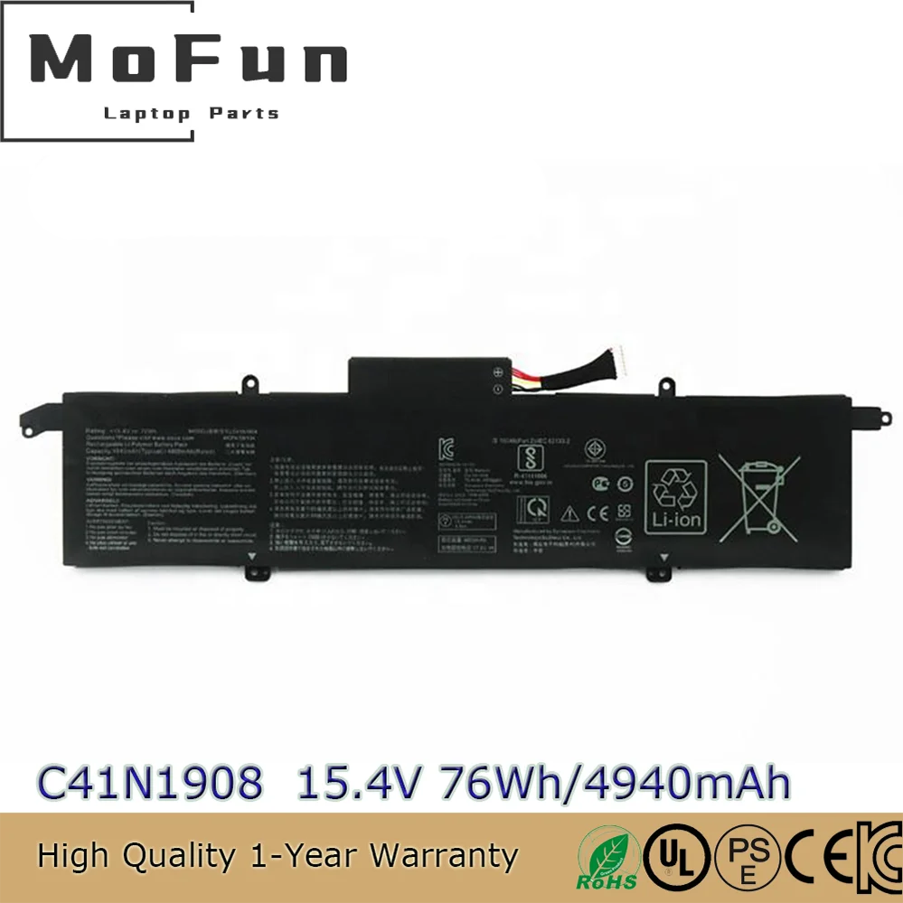 

Brand New Original C41N1908 15.36V 76Wh Laptop Battery for Asus ROG Zephyrus G14 GA401IU GA401IV GA401II