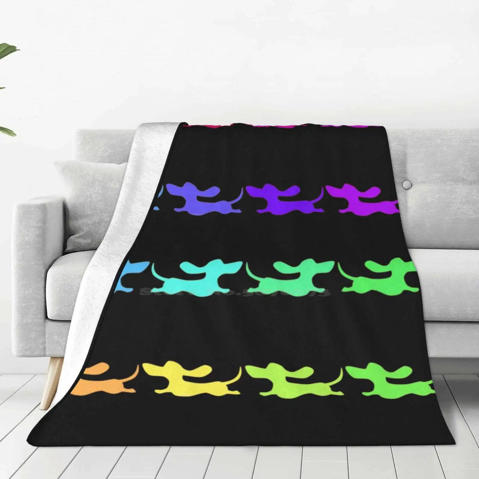 M ? Ykkyloikka! Latest Super Soft Warm Light Thin Blanket Dachshund Doxie Colorful Rainbow Waldogs