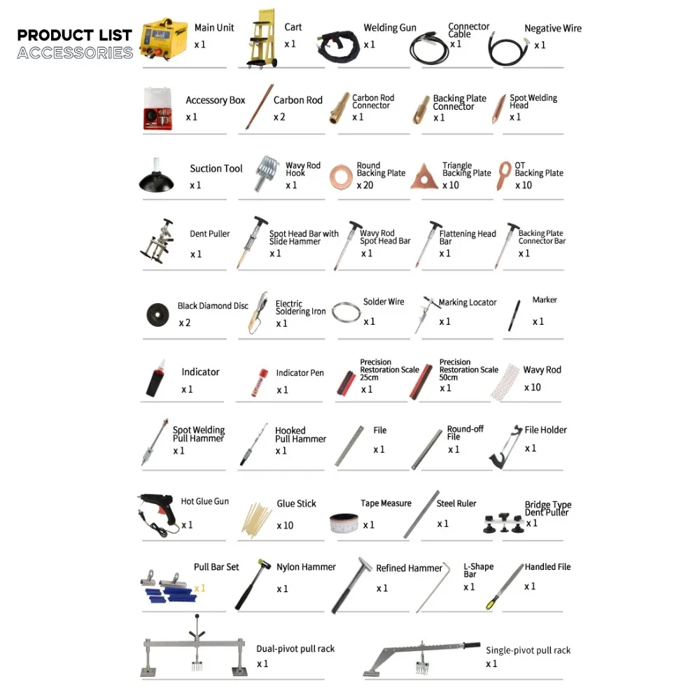 Model 90E Adjustable Voltage Dent Puller for Professional Use and Auto Body Repair Spot Welder on Cart