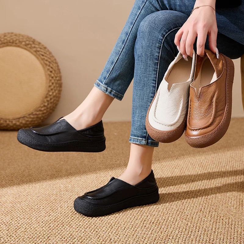 

AIYUQI 2026 New Women's Loafers Thicksoled Slipon Boat Shoes Women shoe Plus Size Spring Non slip female sneakers Shoes