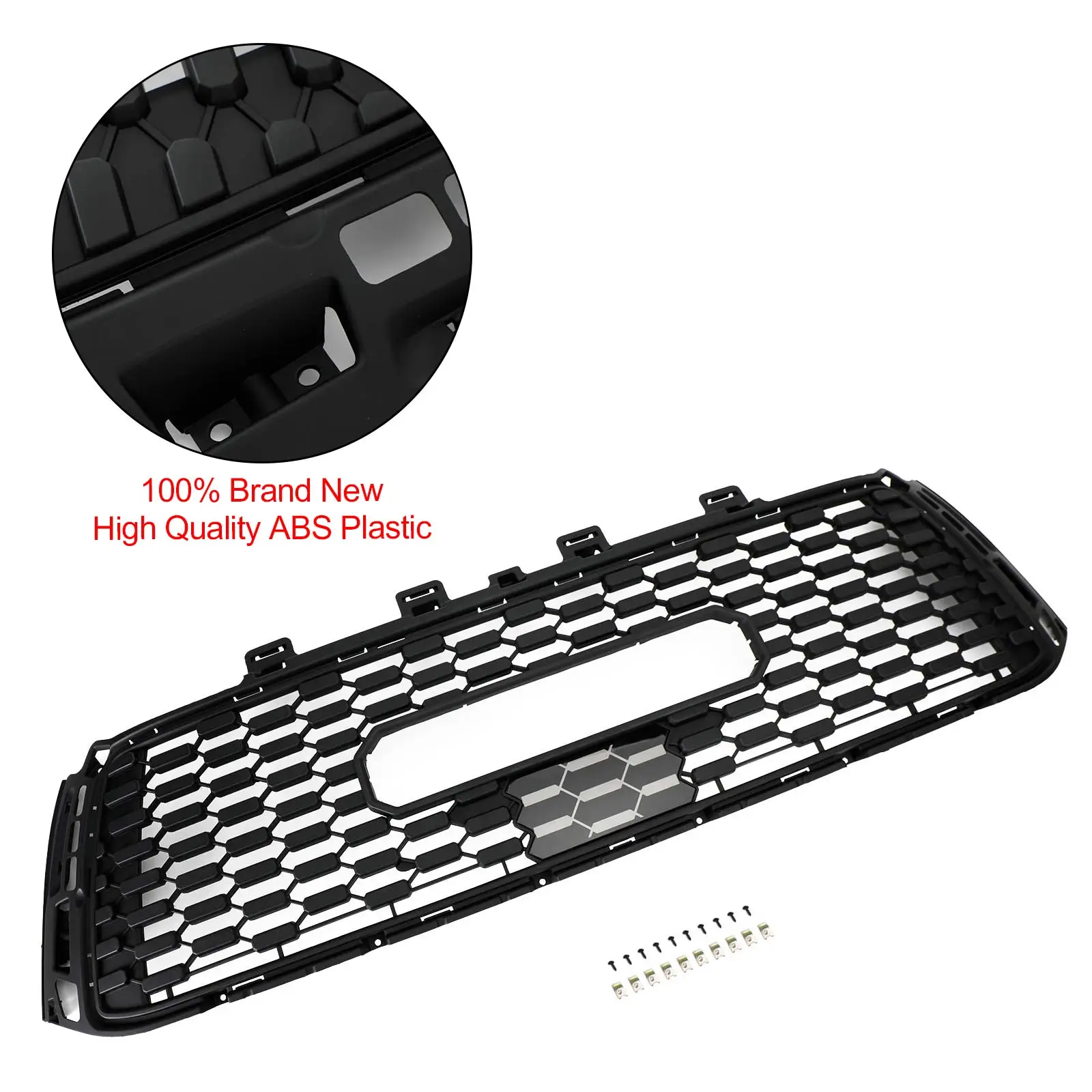 Black Honeycomb Front Bumper Grill Grille For Toyota Tundra 2010 2011 2012 2013 TRD PRO with Logo /Sensor Cover