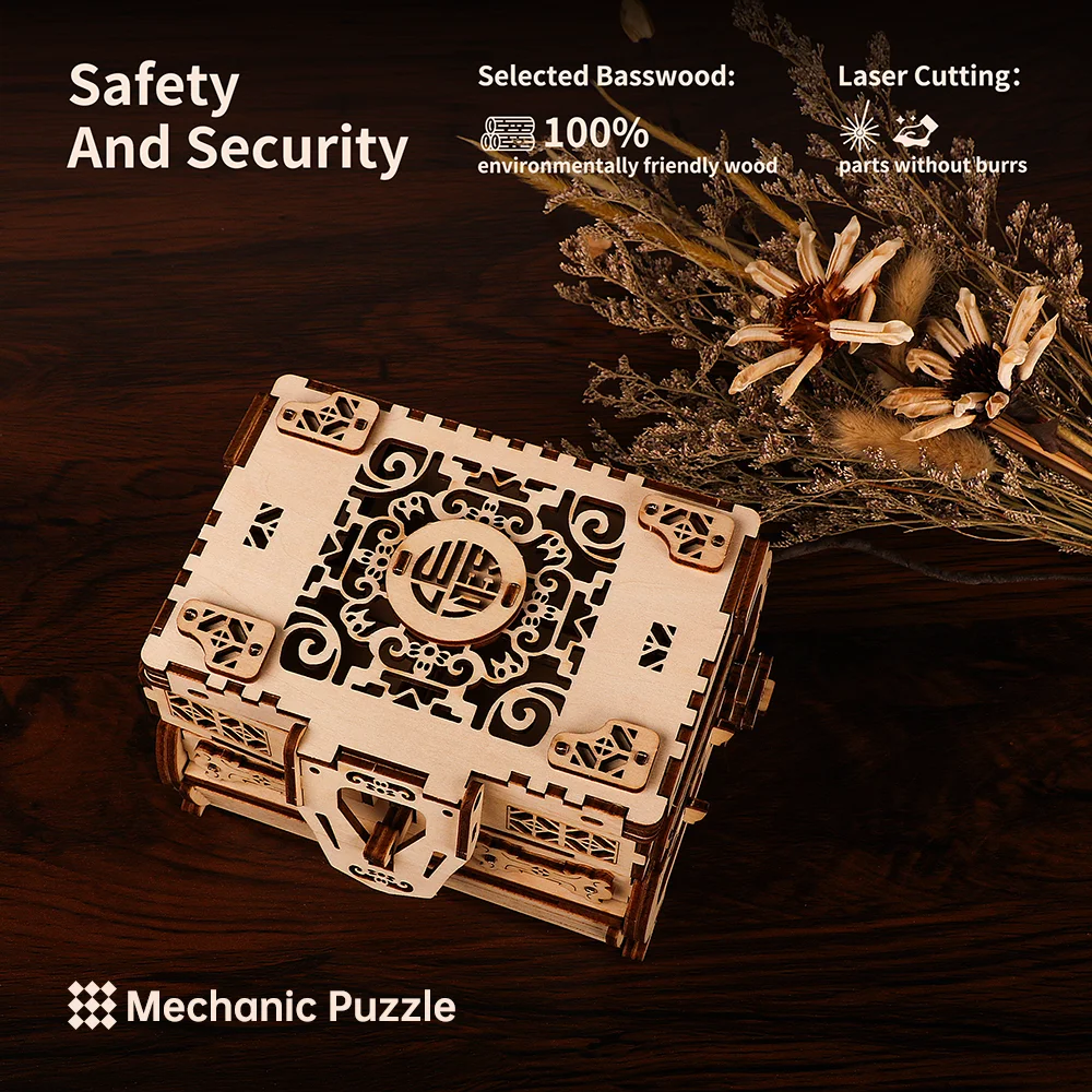 Nette 3D Holz Puzzles DIY Antike Schmuck Box Handwerk Kit Modell Bildung Puzzle Spielzeug Dekoration Geburtstag Geschenke Für Dame Mädchen