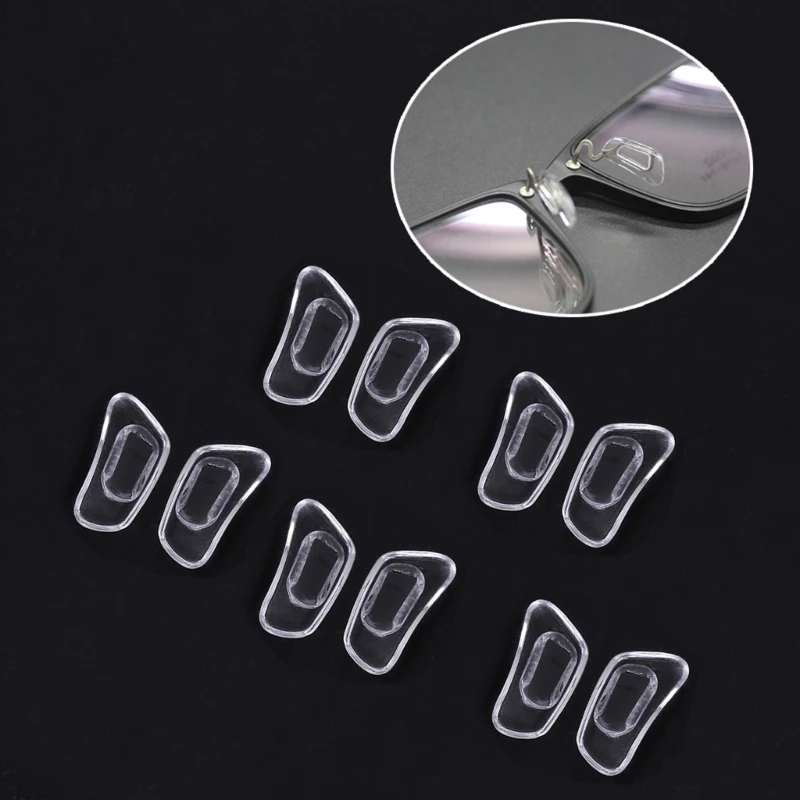 5 Pairs/Lot Inserted Silicone Eyeglasses Soft Nose Pads Glasses Massage