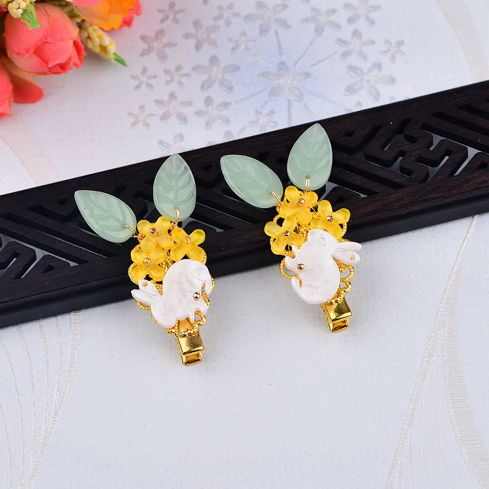 

2Pcs Lovely Bunny Design Girls Hair Accessories Perfect for Hairstyling Decor Exquisite Gift Idea for Children